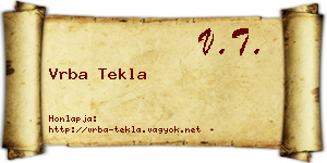 Vrba Tekla névjegykártya